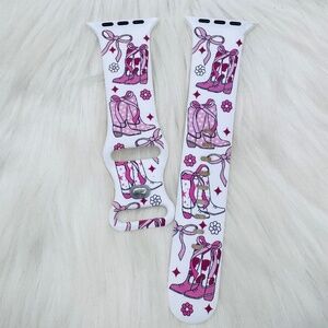 Pink Bows & Cowboy boots watch Bands Compatible with iWatch Band 42mm / 44mm / 4